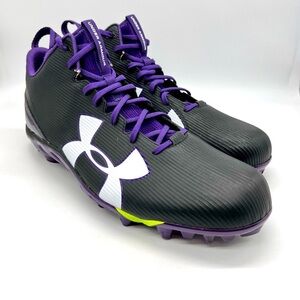 Under Armour Football Cleats Black Purple Men’s 17E Lightweight Molded Studs